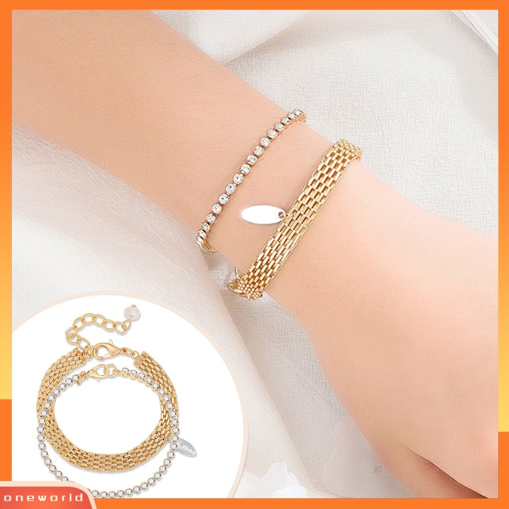 [ONE] Wanita Gelang Berlian Imitasi Desain Kepribadian Yang Dapat Disesuaikan Electroplating Menghias Wanita Transparan Gelang Perhiasan Aksesori