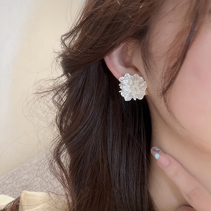 Gaya Mori Es Retak Bunga Gaya Baru Trendi Niche Temperamen Anting Fashion Elegan