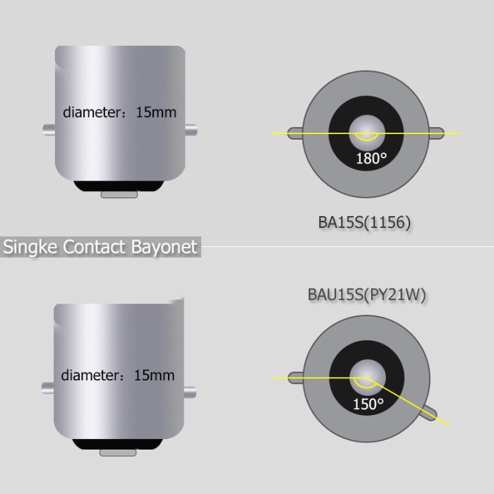 Lampu LED 33 Titik Sein Stop Mundur Mobil 1156 BA15S dan BAU15S Bayonet