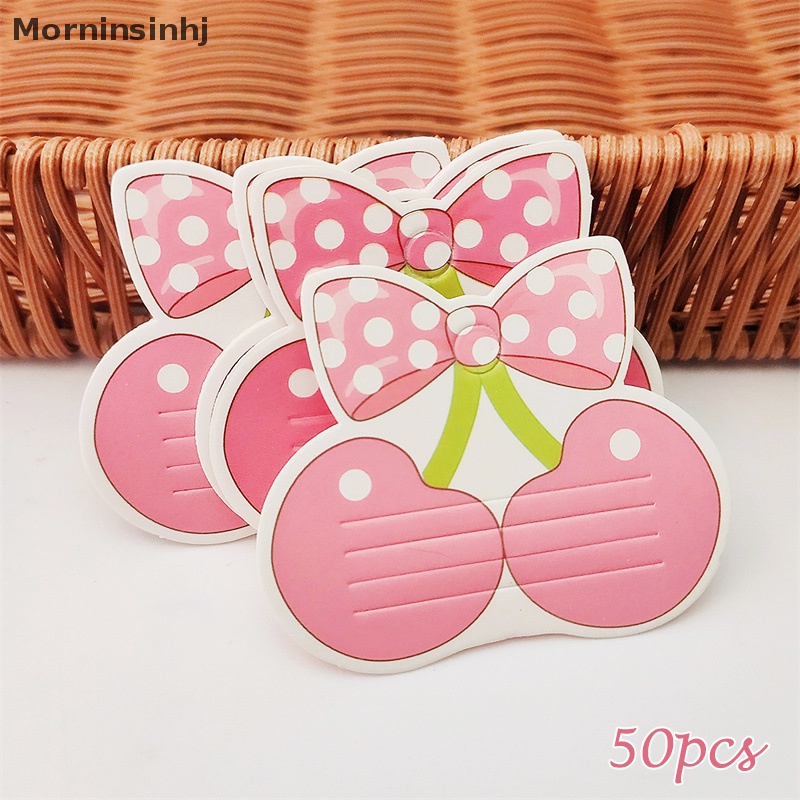 Mornin 50pcs Kartun Cherry Kabel Rambut Hairpin Display Kartu Handmade DIY Perhiasan Paket Karton Klip Rambut Kerajinan Hang Tag Kartu id