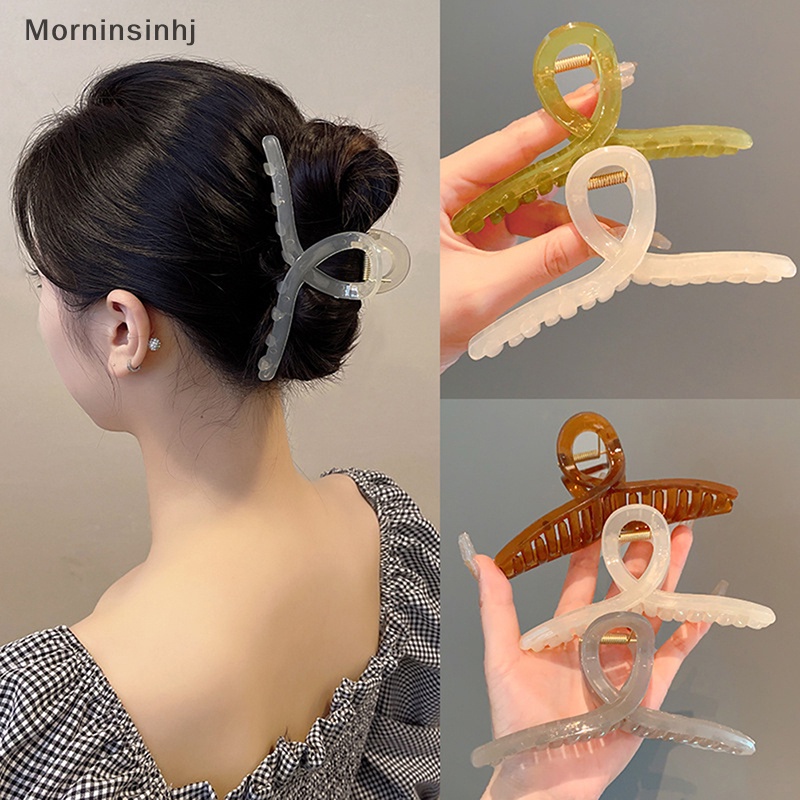 Mornin 13 cm Besar Jelly Warna Klip Gadis Jepit Rambut Belakang Kepala Hairpin Plate Hair Shark Clip id