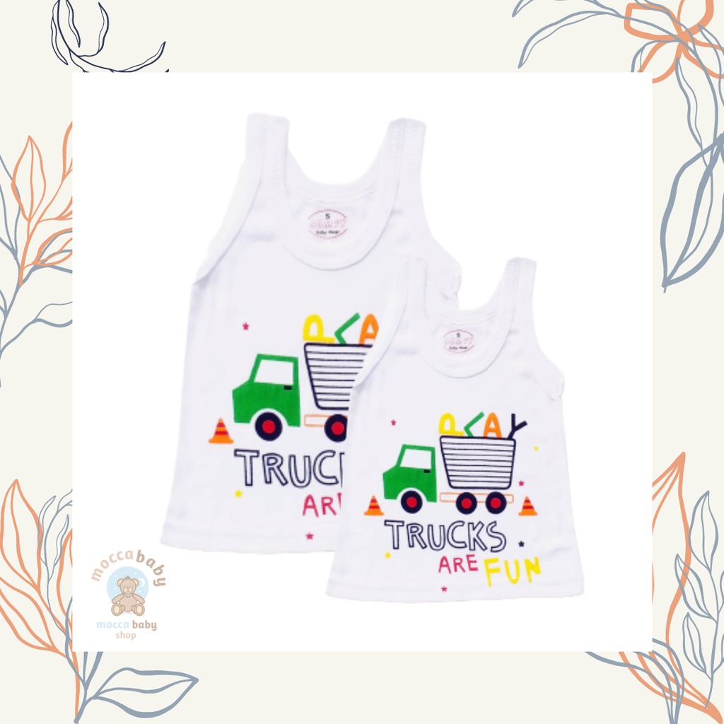 MBSS - SINGLET Harian Karakter Anak Kids SIZE 0-3 Tahun / Kaos Dalam Motif Kartun Unisex SS3