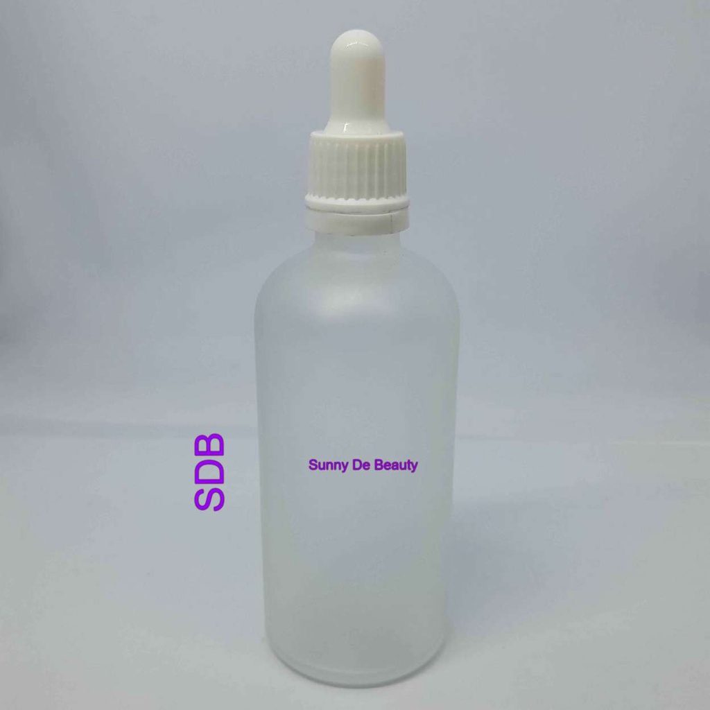 Botol 100 ml Kosmetik BR Kaca Clear Frosted PP Segel Pipet Karet / Kaca 100 ml Pipet / Botol Clear F