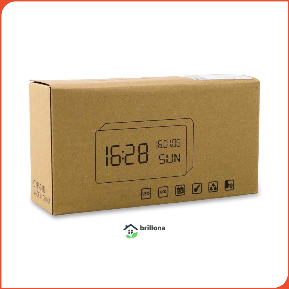 Lovin Jam Weker Alarm Motif Kayu Digital Voice Control - TX602