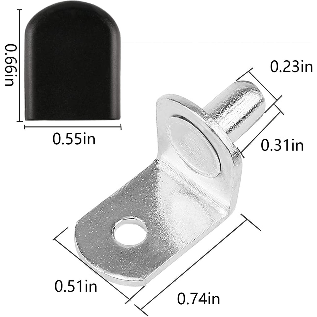 Penyangga Plat Kaca/Rak Berbentuk L Metal Pin Holder/Seperator Lemari Tetap Rak Buku Dinding Holder/Peralatan Rumah Tangga Diameter Yang Dapat Disesuaikan Shelf Bracket Support/