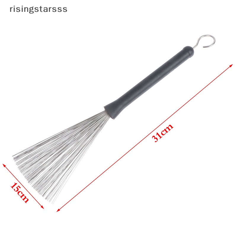 Rsid Span-new Metal Wire Drum Brushes Alat Pembersih Portable Jazz Musik Ditarik Stik Jelly