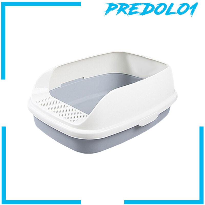 [Predolo1] Cat Litter Box Large Bedpan Anti Percikan Pasir Kucing Buka Atas Pet Litter Tray