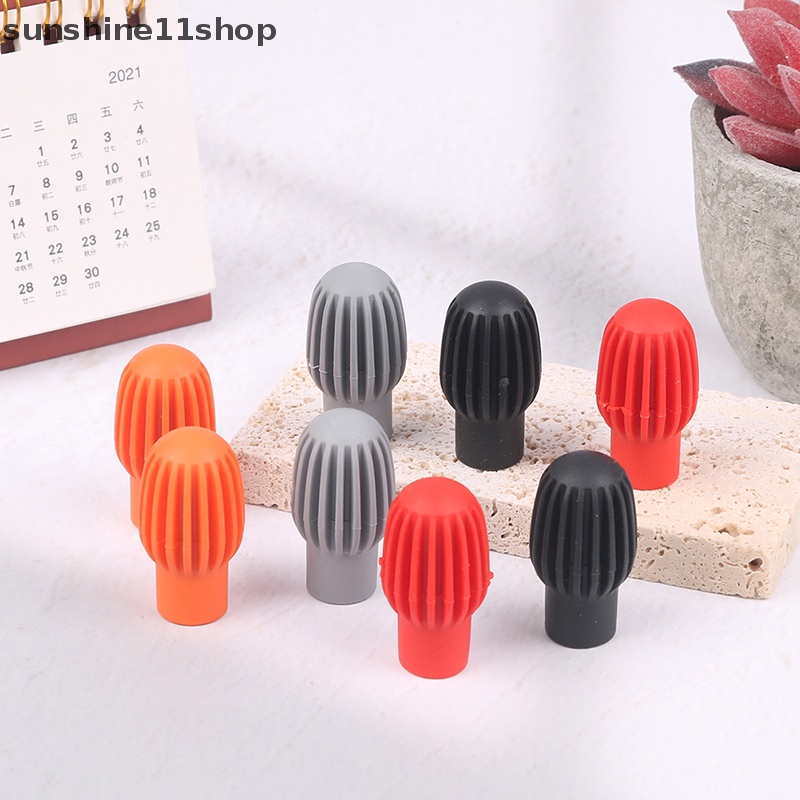 Sho 1pasang Drum Tongkat Kepala Karet Lengan Caps Silicone Drum Mute Damper N