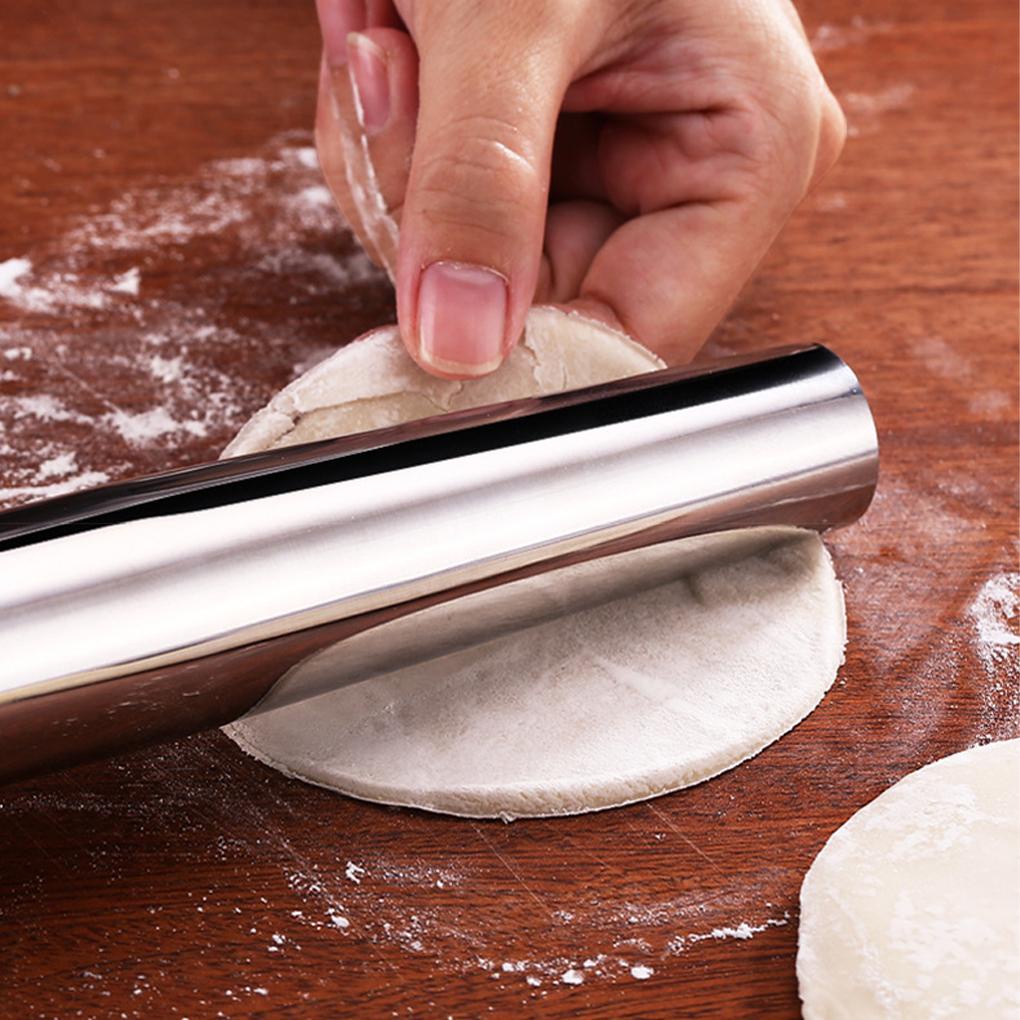 304stainless Steel Halus Rolling Pin Handheld Roller Non-Stick Memasak Membuat Adonan Rumah Tangga Baking Aksesori Pizza