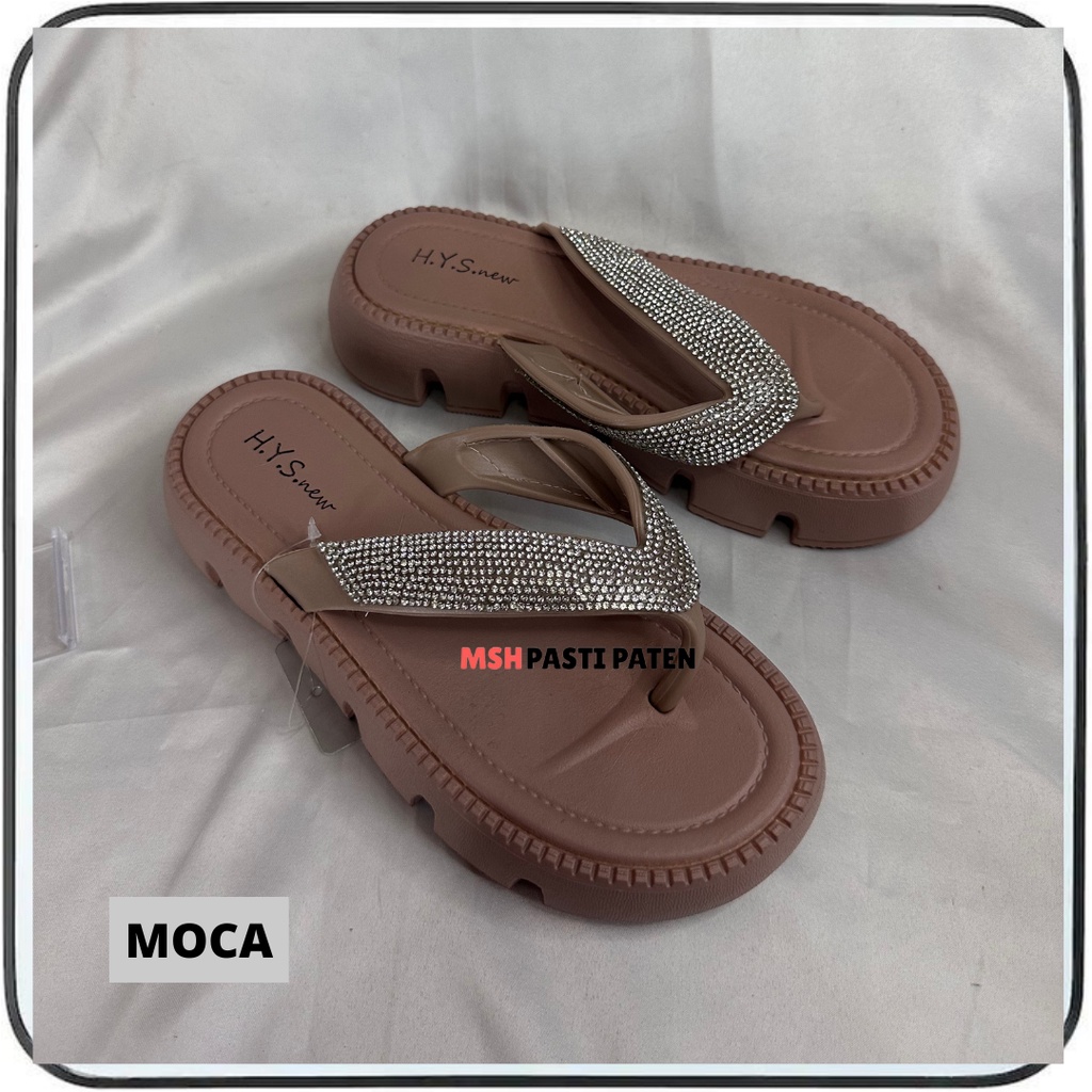 Sandal Wedges Tebal Ringan Wanita Sendal Jepit Import Hys 8386