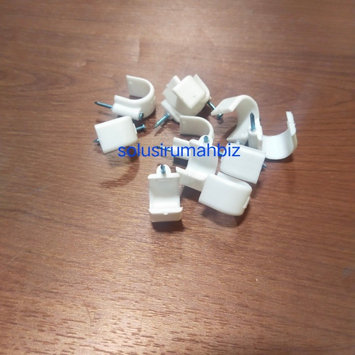 img per10 biji klem kabel hitungan clamp cable dengan paku beton putih