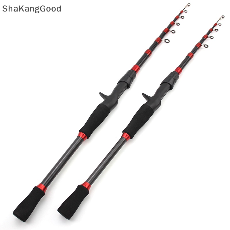 Skid 1.6m-2.7 M Telescopic Fishing Rod Carbon Portable Spinning Casg Rod Pemikat Pancing SKK