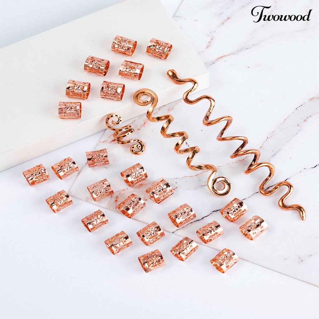 Twowood 28Pcs Jepit Rambut Gaya Retro Warna Vibrant Daya Tahan Tinggi Hias Alloy Wanita Rambut Spiral Kepang Perhiasan Gimbal Klip Untuk Lady