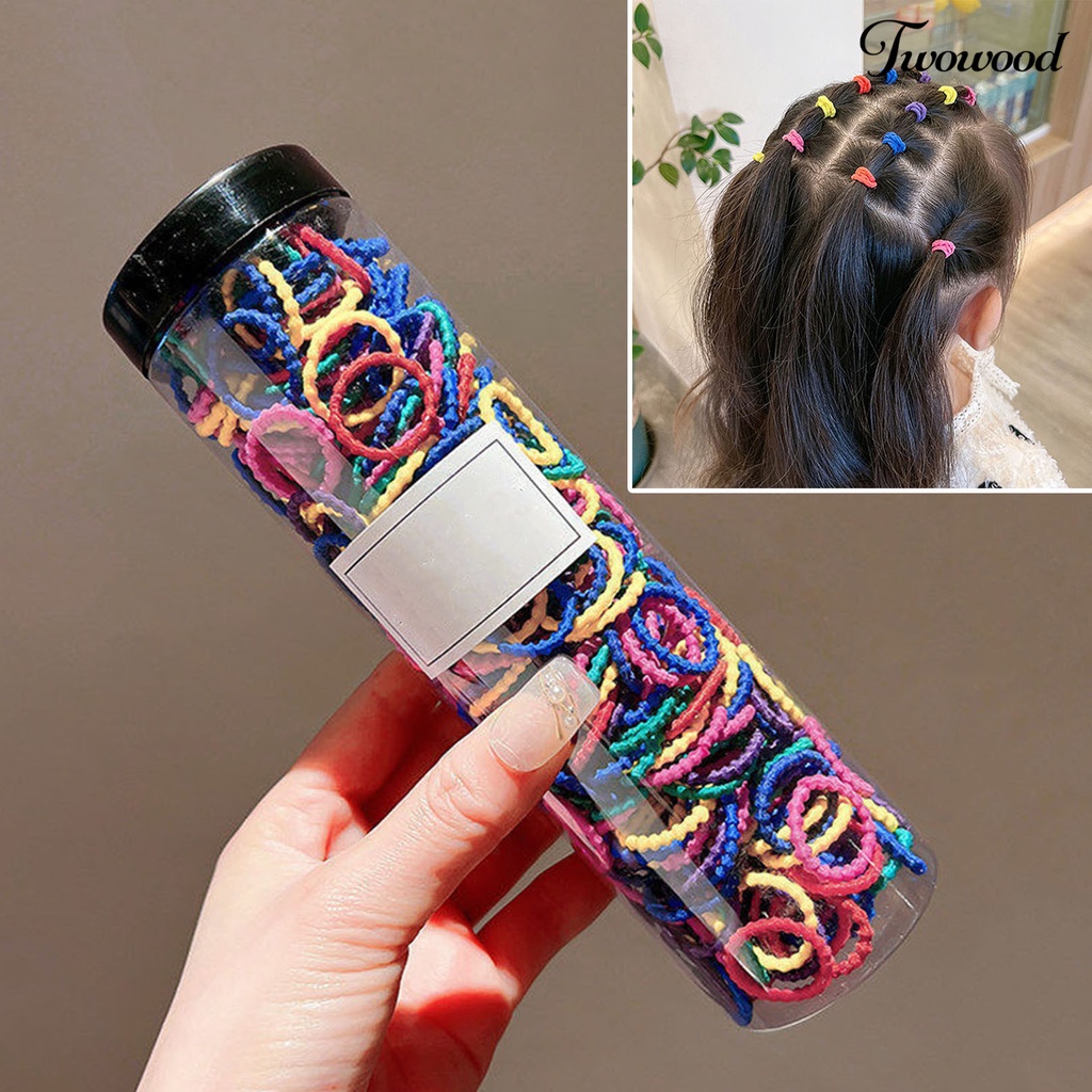 Twowood 300pcs Cincin Rambut Bayi Elastisitas Tinggi Ant-slip Mulus Tidak Melukai Rambut Ponytail Holder Balita Anak Tali Rambut Aksesoris Rambut