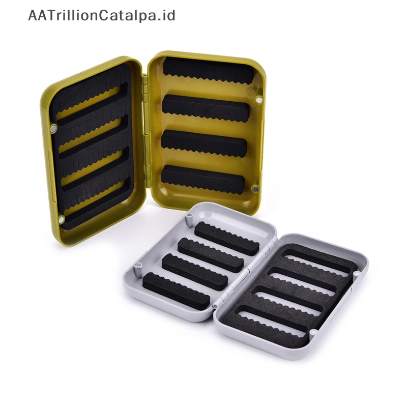 Aatrillioncatalpa waterproof fishing tackle boxes double side foam fly fishing lure hook case ID