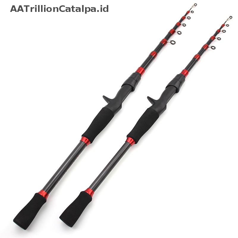 Aatrillioncatalpa 1.6m-2.7m Telescopic Fishing Rod Carbon Portable Spinning Casg Rod Lure Fishing ID