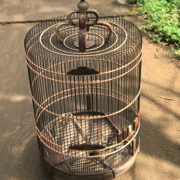 sangkar burung murai, sangkar burung bahan kayu jati