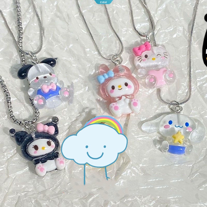 Kawaii Lucu Baru Sanrio Kuromi Mymelody Cinnamoroll Hellokitty Girl Friend Kalung Hadiah Siswa Sanrio Kalung Full Body [ZK]