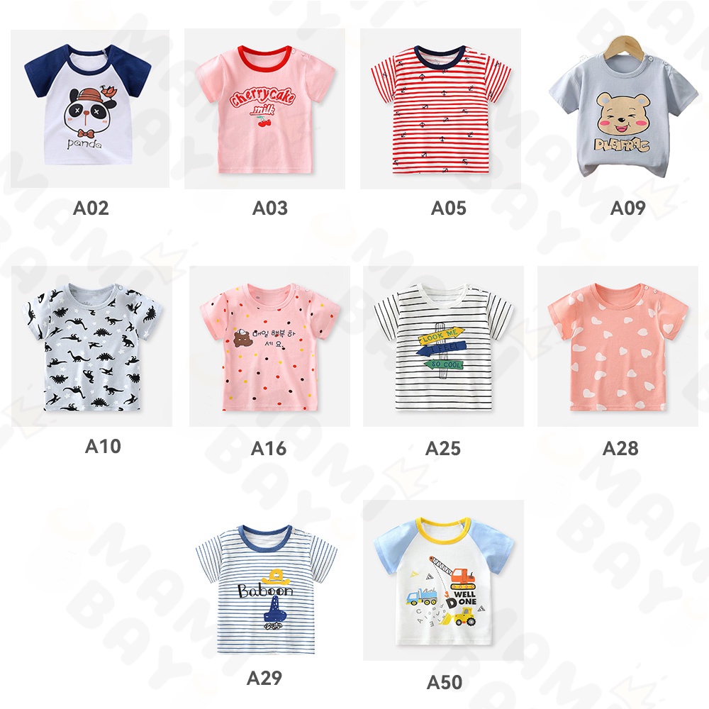 Mamibayi kaos bayi lucu baju tidur anak bayi piyama lengan pendek lembut pajamas anak import untuk 1-3tahun