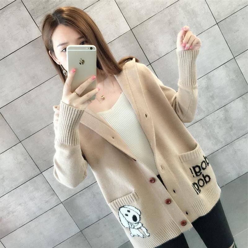 IMPORT WOMAN KNIT CARDIGAN PUPPY KARDIGAN RAJUT WANITA MUSIM DINGIN