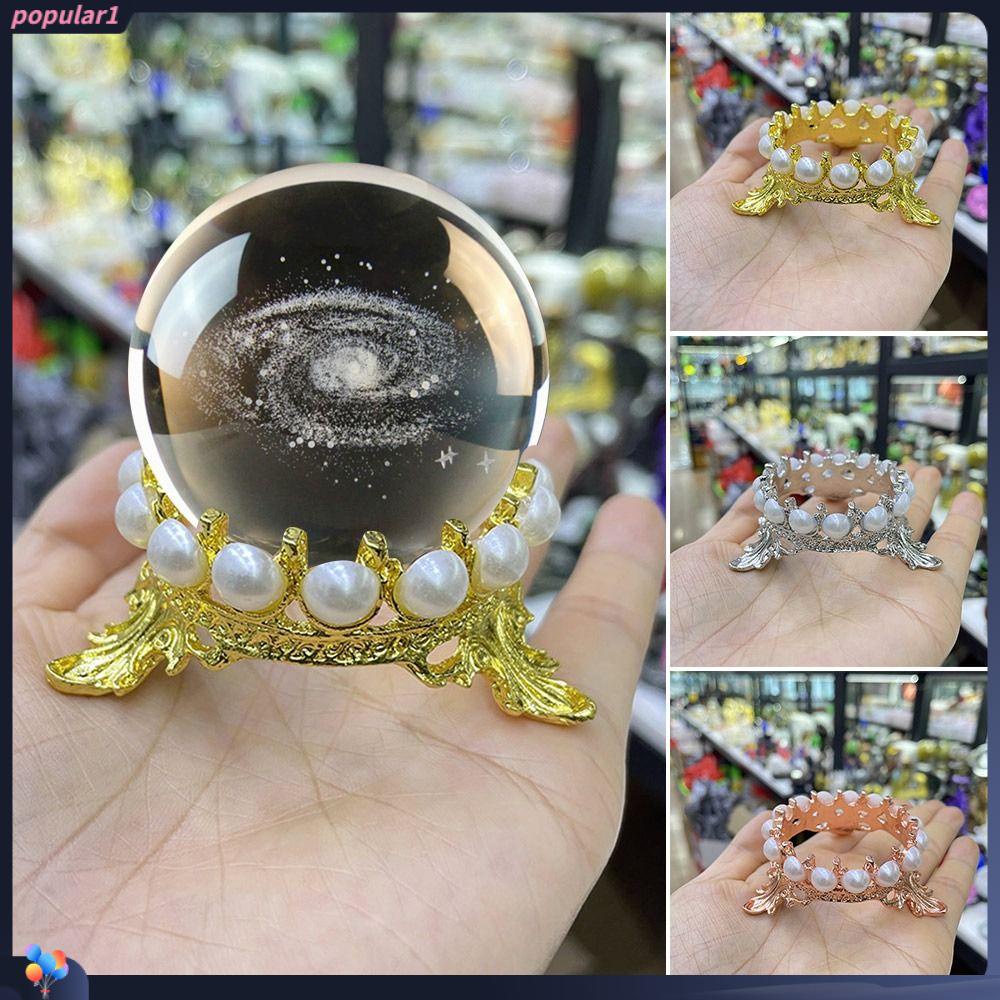 Populer Mahkota Bola Kaca Dasar Kreatif Berlian Imitasi Dukungan Fotografi Properti Bola Kristal Display Berdiri Untuk Cocok Untuk 5-8 cm Bola Kristal