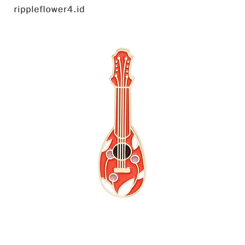 {rippleflower4.id} Vintage Kreatif Fashion Gramophone Akordeon Gitar Instrumen Kombinasi Tren Paduan Serbaguna Enamel Bros Lencana Perhiasan~