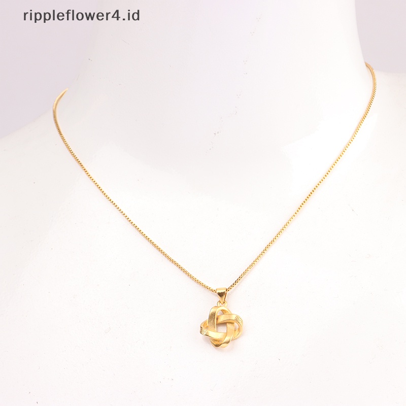 {rippleflower4.id} 3pcs /Set Perhiasan Untuk Wanita Interweave Geometris Liontin Kalung Anting Perhiasan Pernikahan Set Aksesoris Pesta Hadiah~