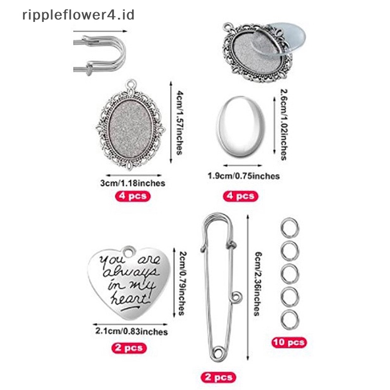 {rippleflower4.id} Pernikahan Buket Foto Pesona DIY Pin Bros Membuat Kit Berenda Bingkai Pesona Oval Bingkai Foto Dengan Liontin Untuk Liburan Hati~