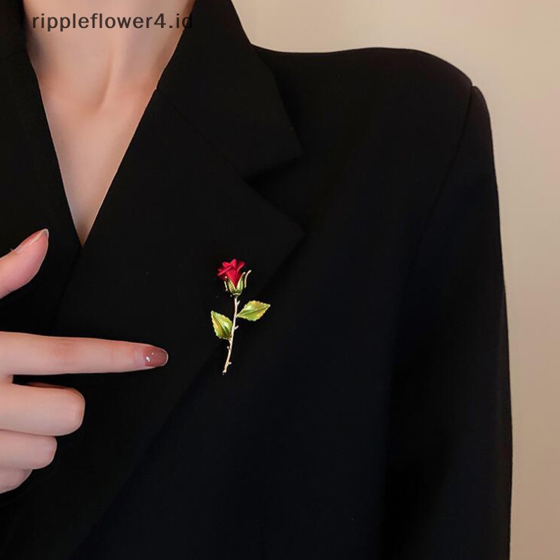 {rippleflower4.id} Bros Bunga Mawar Cantik Kreatif Koleksi Untuk Wanita Lady Pin Bunga Elegan Musim Panas Desain Pesta Valene Hadiah Hari~