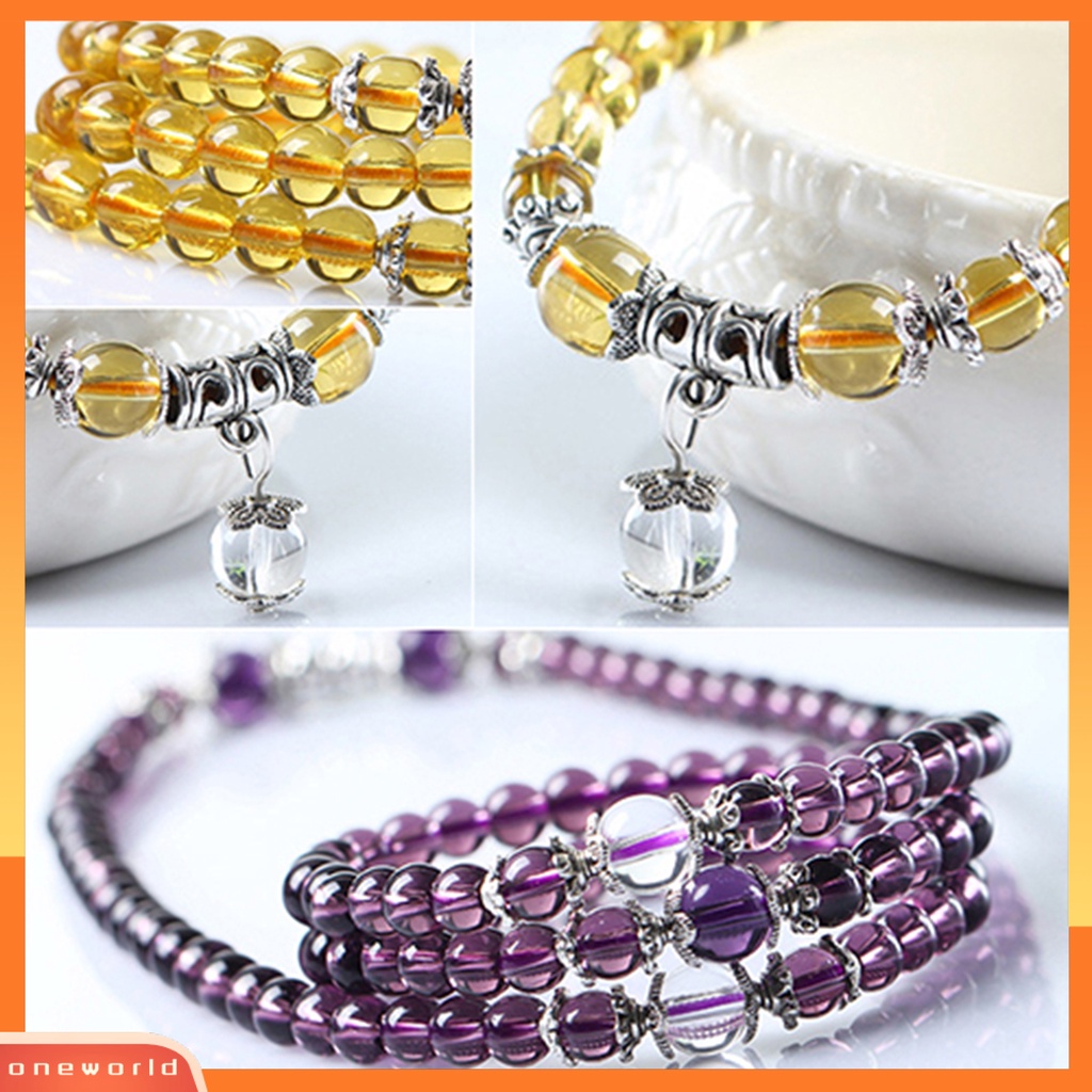 [WOD] Women Bracelet Stylish Clear Beads Gelang Rantai Wanita Kristal Imitasi Untuk Kehidupan Sehari-Hari