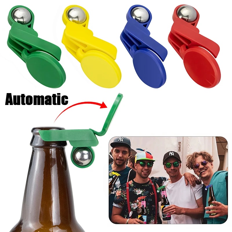 Automatic Beer Caps Cap Fully/Pembuka Botol Wine Minuman Pembukaan Sendiri/Creative Automatic Bottle Opener Billy Clip Design/Tutup Bir Plastik Reusable/Gadget Dapur Rumah