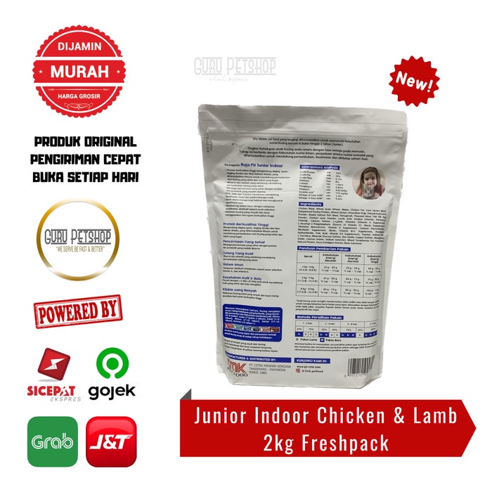 Raja Fit Junior Indoor 2kg Freshpack Makanan Kucing Rajafit Indoor