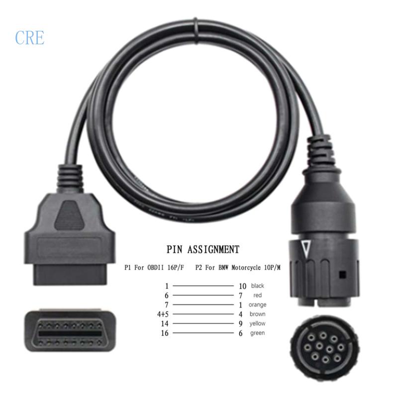 Cre Kabel Adaptor 10pin Ke 16Pin OBD2 Adapter Connector Kabel Diagnostik Kabel Ringan Untuk ICOM-D Motor Motorb