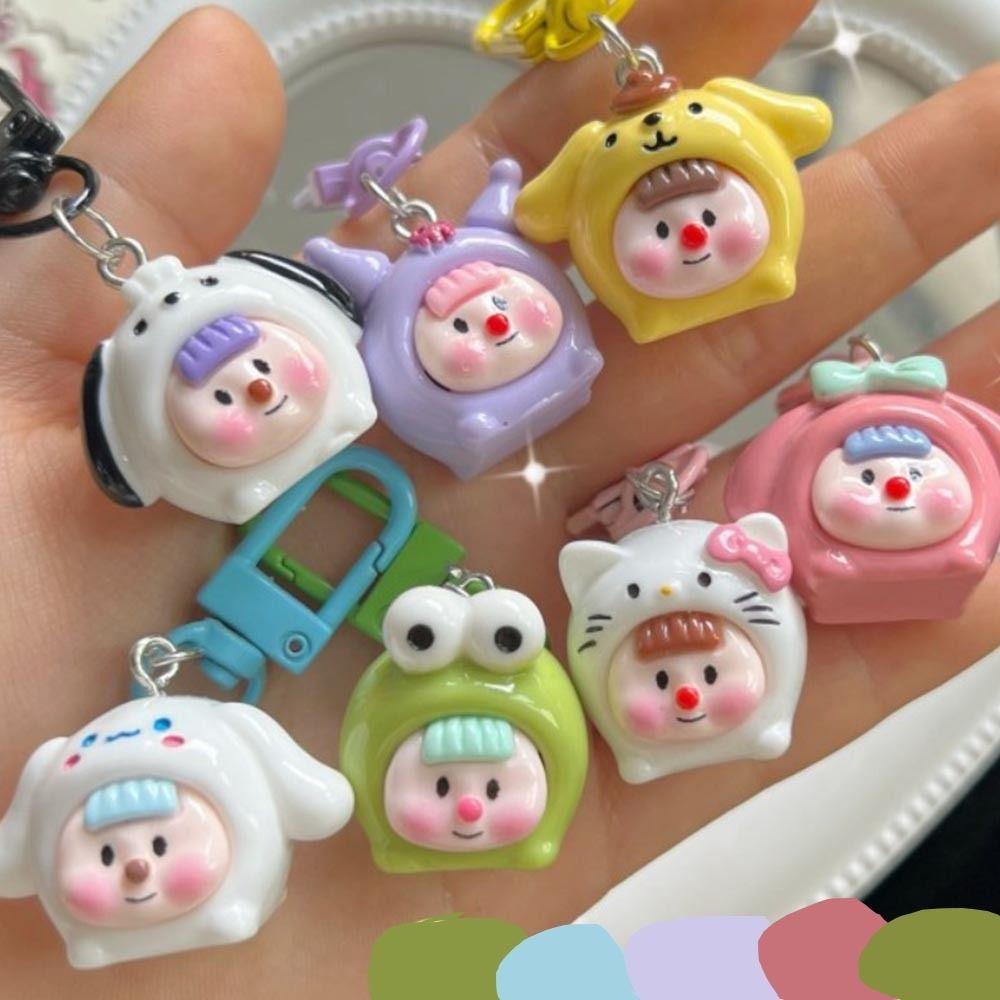 Augustina Gadis Kuromi Gantungan Kunci Aktivitas Hadiah Resin Fashion Stereoskopik Keychain Katak Kecil Segar Perhiasan Kecil Cinnamoroll Kartun Keychain Earphone Case Liontin