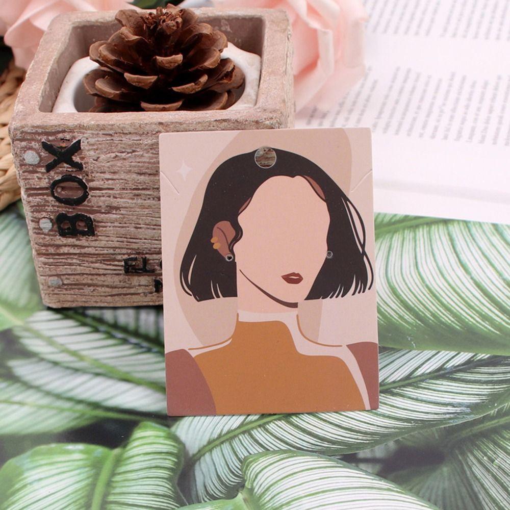 Lily 100PCS Kartu Paket Perhiasan 6cm*8cm Ear Stud DIY Bungkus Packing Display Boardcard