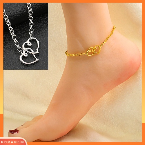 [WOD] Wanita Gelang Kaki Indah High-end Berongga Keluar Bentuk Hati Ankle Rantai Hadiah Ulang Tahun