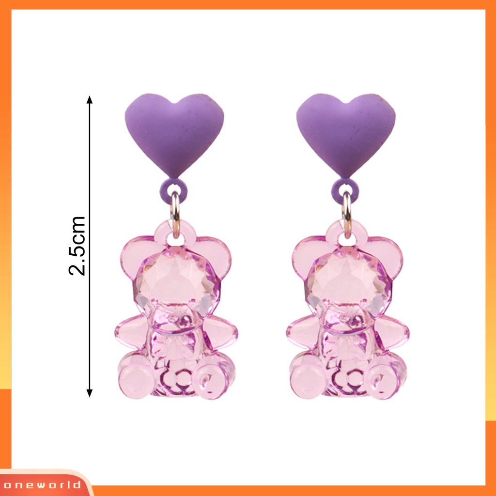 [WOD] 1pasang Anting Drop Bentuk Beruang Chic Nyaman Kartun Beruang Manis Anting Untuk Hadiah