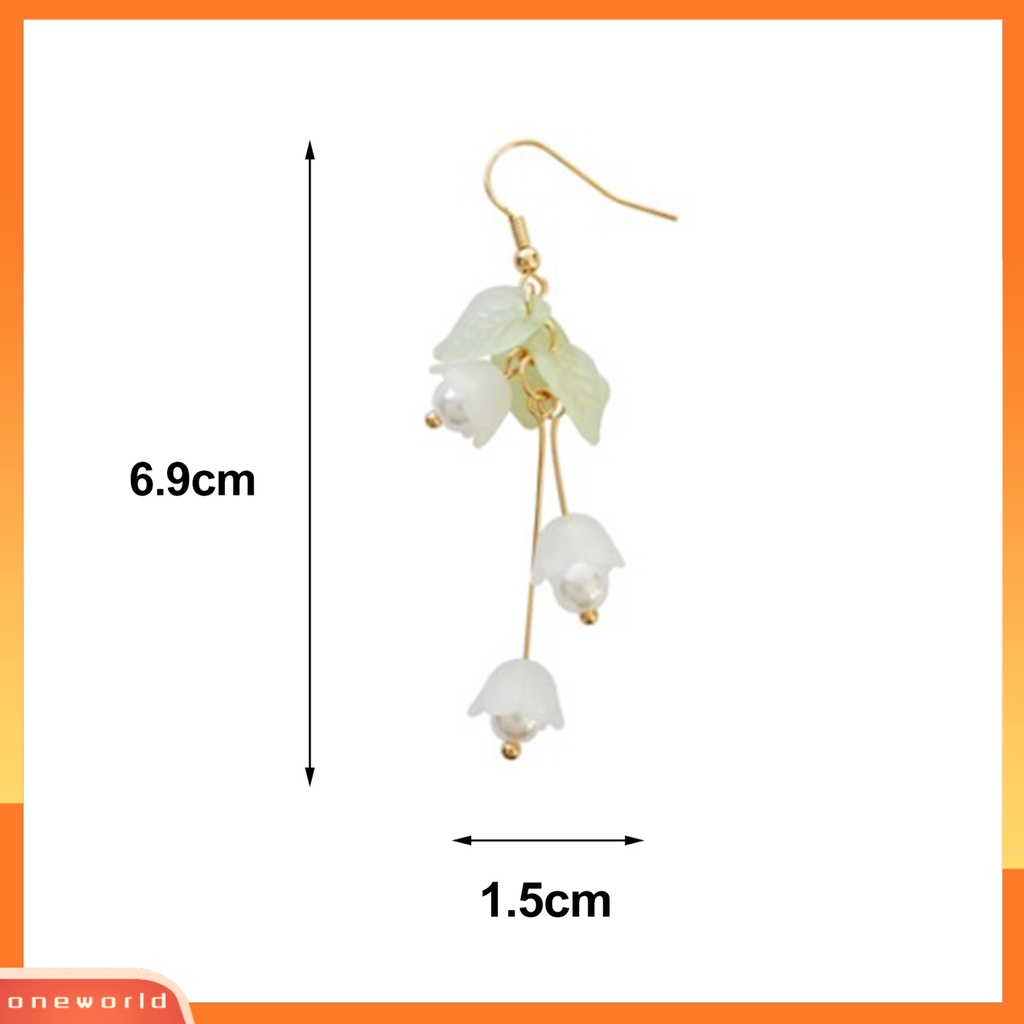 [WOD] 1pasang Menjuntai Anting Mori Desain Eye-catching Hias Aestheticisme All-match Perhiasan Hadiah Mutiara Imitasi Dekorasi Lili Valley Bunga Wanita Drop Earrings Ear Clip