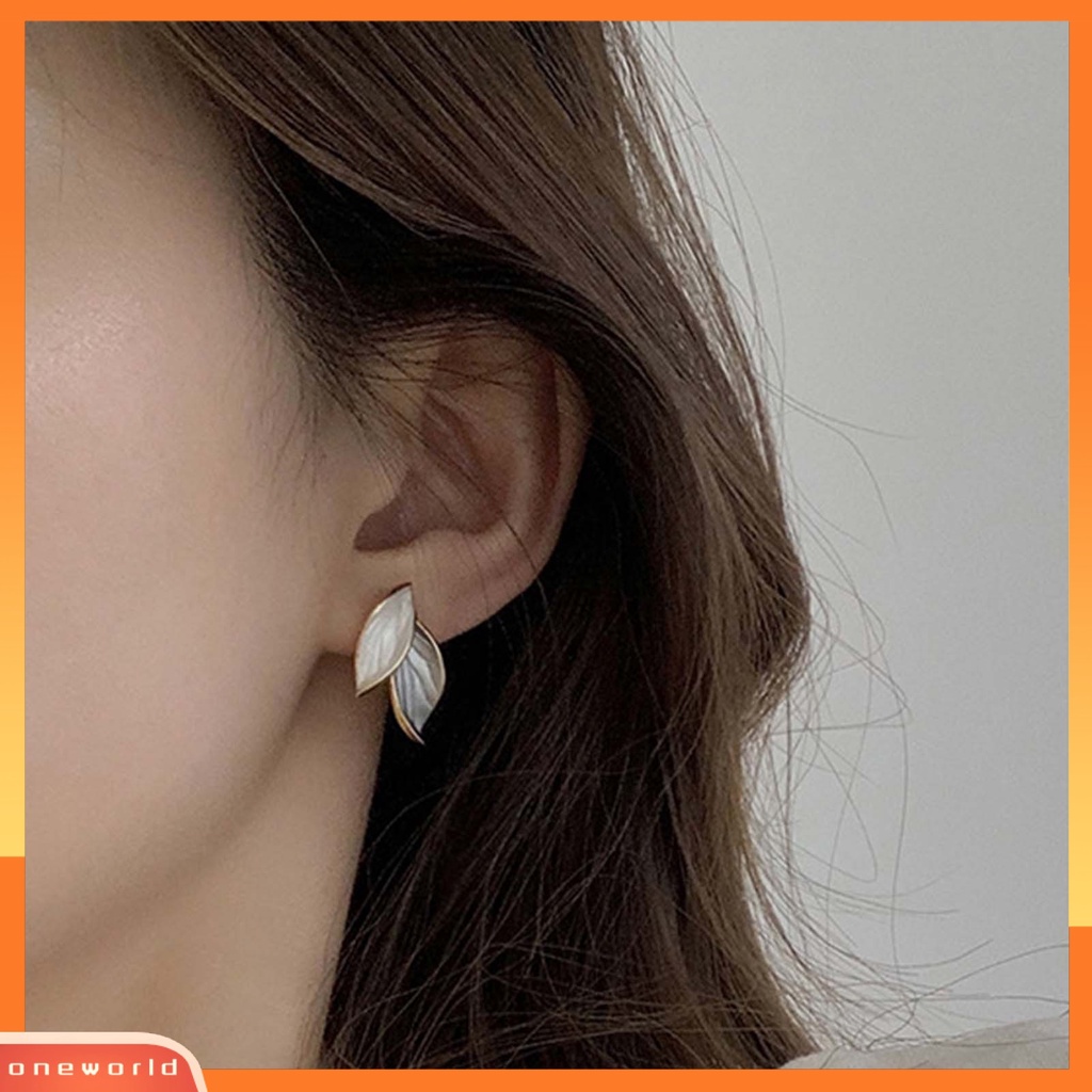 [WOD] 1pasang Anting Tusuk Wanita Daun Perhiasan Indah Ringan Tahan Lama Ear Studs Untuk Pacaran