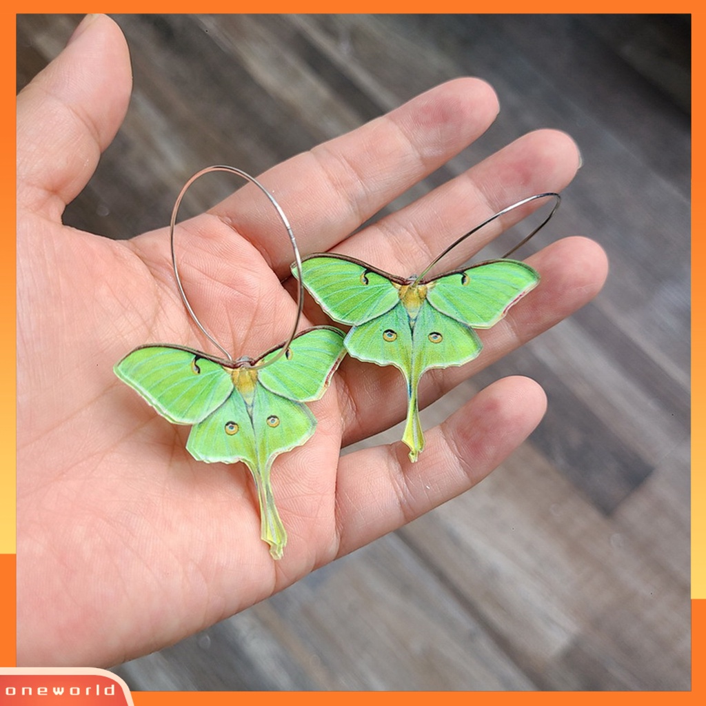 [WOD] 1pasang Anting Hoop Bulat Besar Lingkaran Geometris Kepribadian Dekoratif Hadiah Wanita Kupu-Kupu Liontin Anting Perhiasan Untuk Pakaian Sehari-Hari