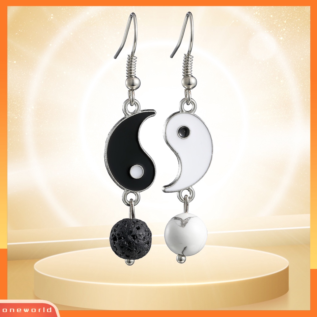 [WOD] 1pasang Drop Earrings Vintage Tahan Aus Indah Tai Chi Yin Yang Alloy Menjuntai Earrings Untuk Anak Perempuan