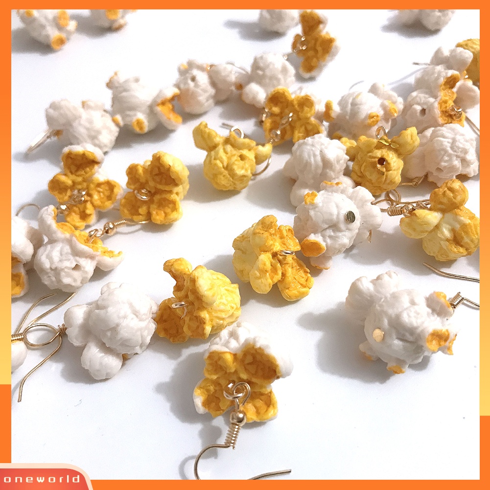 [WOD] Lucu Wanita Popcorn Makanan Menjuntai Klip Telinga Kait Anting Pesta Club Perhiasan Hadiah