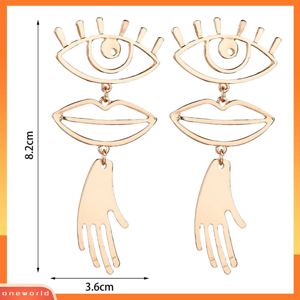 [WOD] Lucu Wanita Berongga Mata Bibir Palm Panjang Menjuntai Pernyataan Anting Perhiasan Pesta