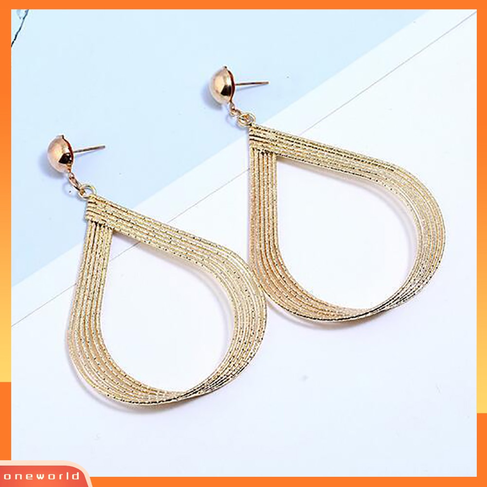 [WOD] Fashion Wanita Berongga Tetesan Air Menjuntai Anting Eardrops Perhiasan Pesta Sederhana