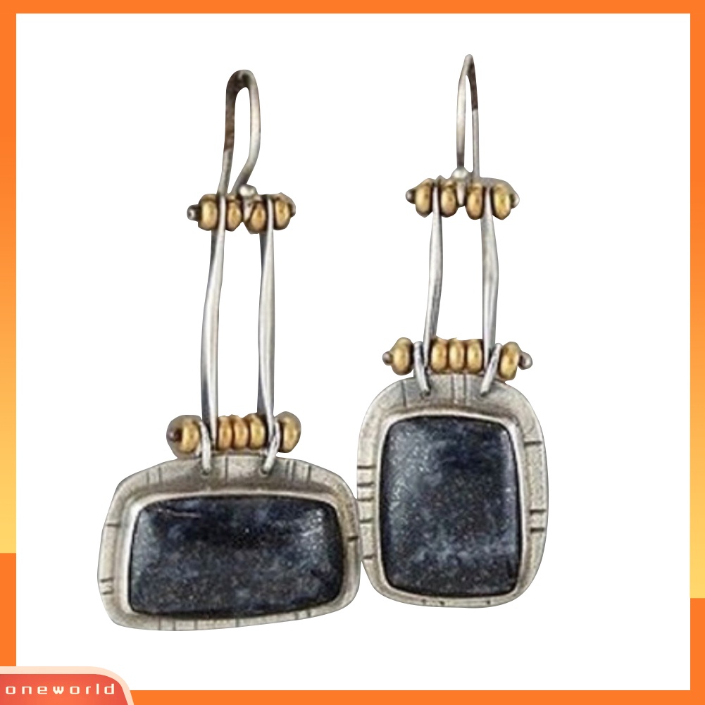 [WOD] Vintage Wanita Persegi Liontin Drop Menjuntai Kait Anting Pesta Perhiasan Hadiah