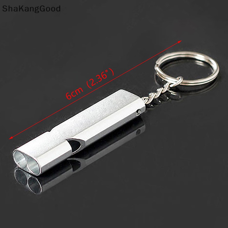 Peluit Survival Luar Ruangan Selip Bahan Aluminium Alloy Tabung Ganda Dual-Frekuensi Volume Tinggi SKK