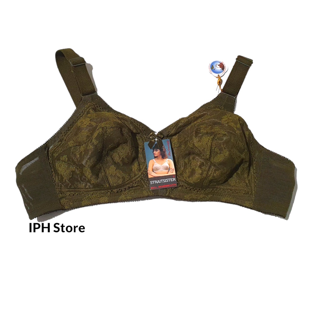 Bra / BH Tali Lebar Strait Sister Warna Lavender, Hijau, Coklat Kopi (Cup B, Tanpa Kawat, Tanpa Busa)
