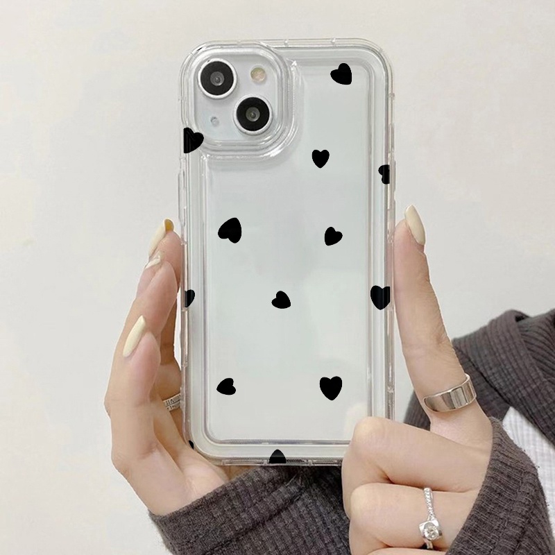 Case Hati Bercak Untuk Oppo Realme C11 C3 C1 C20 C20A C21 C21Y C25 C25S C25Y C12 C15 10 9i 8i 8Pro 6i PH 5i 5s 9i U1 Reno 8 7 Lite Narzo 30 20 30A Airbag Shockproof Cover