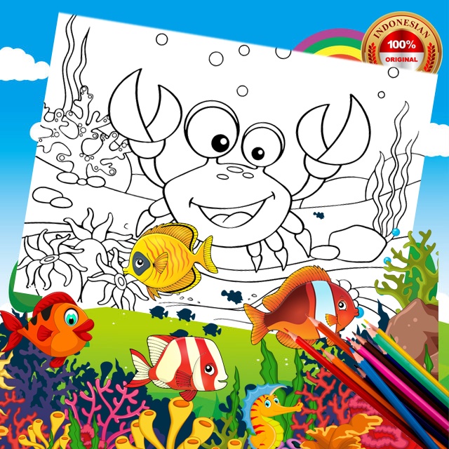 

Gambar Mewarnai Anak ~ TEMA HEWAN DAN TUMBUHAN LAUT/ Seketsa Lukis / Drawing Sketch / Sketsa Menggambar A4 (Bukan Buku) ANAK TK PAUD