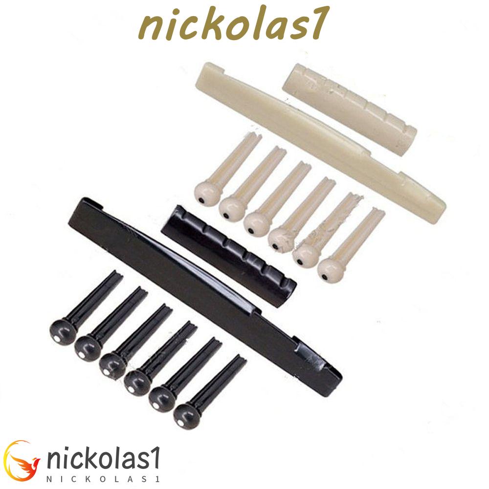 Nickolas1 Saddle 6-String Aksesoris Gitar Pin Jembatan Classica Plastik